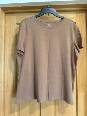 Primark Women's Short Sleeve Crewneck Tee - Taupe Brown